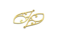 Brass Drop Charm, 24 Raw Brass Drop Shaped Charms With 1 Loop, Findings (32x14.5x0.60mm) SMP0024