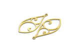 Brass Drop Charm, 24 Raw Brass Drop Shaped Charms With 1 Loop, Findings (32x14.5x0.60mm) SMP0024