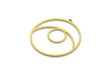 Brass Round Charm, 12 Raw Brass Round Shaped Charms With 1 Loop, Charm Pendants (34x32x0.80mm) SMP0031