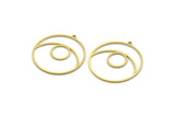 Brass Round Charm, 12 Raw Brass Round Shaped Charms With 1 Loop, Charm Pendants (34x32x0.80mm) SMP0031