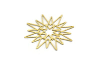 Brass Star Charm, 6 Raw Brass Star Shaped Charms, Charm Pendants, Connectors (42x39x0.60mm) SMP0032