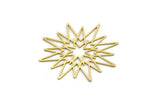 Brass Star Charm, 6 Raw Brass Star Shaped Charms, Charm Pendants, Connectors (42x39x0.60mm) SMP0032