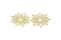 Brass Star Charm, 6 Raw Brass Star Shaped Charms, Charm Pendants, Connectors (42x39x0.60mm) SMP0032