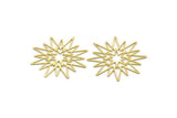 Brass Star Charm, 6 Raw Brass Star Shaped Charms, Charm Pendants, Connectors (42x39x0.60mm) SMP0032