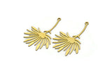 Brass Dandelion Charm, 12 Raw Brass Taraxacum Charms With 1 Loop (36x24x0.60mm) SMP0034 A5554