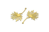 Brass Dandelion Charm, 12 Raw Brass Taraxacum Charms With 1 Loop (36x24x0.60mm) SMP0034 A5554