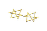 Brass Charm, 12 Raw Brass, Brass Pendants, Charm Pendants, Triangle Charms, Brass Charms With 1 Loop (31x26x0.60mm) SMP0035