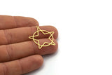 Brass Star Charm, 12 Raw Brass Star Charms With 1 Loop, Charm Pendants (30x29.5x0.60mm) SMP0037