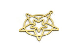 Brass Star Charm, 12 Raw Brass Star Charms With 1 Loop, Charm Pendants (30x29.5x0.60mm) SMP0038