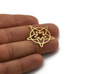 Brass Star Charm, 12 Raw Brass Star Charms With 1 Loop, Charm Pendants (30x29.5x0.60mm) SMP0038