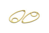 Brass Drop Charm, 24 Raw Brass Drop Charms With 1 Hole, Earring Findings (30x16x0.80mm) SMP0039