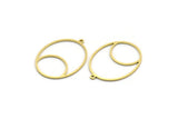 Brass Oval Charm, 24 Raw Brass Oval Charms With 1 Loop, Earring Charms (31x23x0.80mm) SMP0044