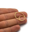 Brass Oval Charm, 24 Raw Brass Oval Charms With 1 Loop, Earring Charms (31x23x0.80mm) SMP0044