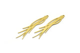 Brass Fringed Charm, 10 Raw Brass Fringe Shaped Charms With 1 Loop (50x11x0.60mm) SMP0047
