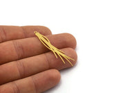Brass Fringed Charm, 10 Raw Brass Fringe Shaped Charms With 1 Loop (50x11x0.60mm) SMP0047