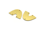 Brass Charm, 8 Raw Brass, Brass Pendants, Charm Pendants, U Shaped Charms, Brass Semi Circle Charms With 3 Holes (17.5x25x0.80mm) SMP0050