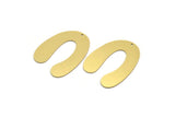 Brass Charm, 4 Raw Brass, Brass Pendants, Charm Pendants, U Shaped Charms, Brass Charms With 1 Hole (38x29x0.60mm) SMP0052