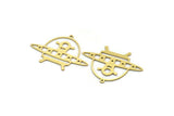 Brass Alien Charm, 10 Raw Brass Spaceship Charms With 1 Loop, Ufo Charms, Findings (26x35x0.60mm) SMP0060