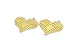 Brass Heart Charm, 4 Raw Brass Heart Shaped Charms With 1 Loop, Findings, Pendants (32x31x0.60mm) SMP0064