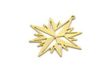 Brass Star Charm, 8 Raw Brass North Star Charms With 1 Loop, Pole Star Charms, Findings (36x14x0.60mm) SMP0066