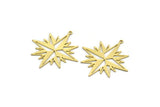 Brass Star Charm, 8 Raw Brass North Star Charms With 1 Loop, Pole Star Charms, Findings (36x14x0.60mm) SMP0066