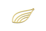 Brass Drop Charm, 24 Raw Brass Drop Shaped Charms With 1 Loop, Findings (33x16x0.60mm) SMP0069