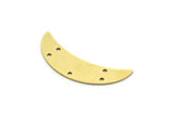 Brass Moon Charm, 10 Raw Brass Crescent Moon Charms With 5 Holes (32x8x0.60mm) SMP0073