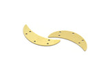 Brass Moon Charm, 10 Raw Brass Crescent Moon Charms With 5 Holes (32x8x0.60mm) SMP0073