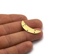Brass Moon Charm, 10 Raw Brass Crescent Moon Charms With 5 Holes (32x8x0.60mm) SMP0073