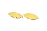 Brass Marquise Charm, 6 Raw Brass Oval Shaped Charms With 5 Holes (34x16x0.60mm) SMP0074