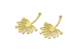 Brass Dandelion Charm, 12 Raw Brass Taraxacum Charms With 1 Loop (29x20x0.60mm) SMP0081 A6323