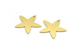 Brass Star Charm, 12 Raw Brass Star Charms With 1 Hole, Charm Pendants (20.5x22x0.60mm) SMP0083