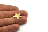 Brass Star Charm, 12 Raw Brass Star Charms With 1 Hole, Charm Pendants (20.5x22x0.60mm) SMP0083