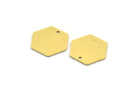Pirinç Altıgen Tılsım, 1 Delikli 12 Ham Pirinç Altıgen Tılsım (14x16x0,60 mm) SMP0084