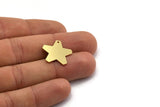 Brass Star Charm, 12 Raw Brass Star Charms With 1 Hole, Charm Pendants (19x20x0.60mm) SMP0086