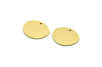 Brass D Shaped Charm, 12 Raw Brass D Shaped Charms With 1 Hole, Earrings, Findings (13x15x0.80mm) SMP0087