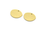 Brass D Shaped Charm, 12 Raw Brass D Shaped Charms With 1 Hole, Earrings, Findings (13x15x0.80mm) SMP0087