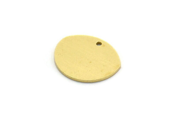 Brass D Shaped Charm, 12 Raw Brass D Shaped Charms With 1 Hole, Earrings, Findings (13x15x0.80mm) SMP0087