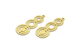 Brass Round Charm, 12 Raw Brass Round Shaped Charms With 1 Loop, Charm Pendants (29x11x0.60mm) SMP0090