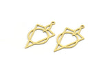 Brass Round Charm, 24 Raw Brass Triangle Charms With 1 Loop, Findings (28x15x0.60mm) SMP0092