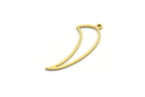 Brass Teeth Charm, 50 Raw Brass Fang Charms With 1 Loop, Wolf Teeth Charms, Findings (30x11x0.80mm) SMP0093