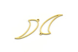 Brass Teeth Charm, 50 Raw Brass Fang Charms With 1 Loop, Wolf Teeth Charms, Findings (30x11x0.80mm) SMP0093