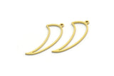 Brass Teeth Charm, 50 Raw Brass Fang Charms With 1 Loop, Wolf Teeth Charms, Findings (30x11x0.80mm) SMP0093