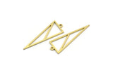 Brass Triangle Charm, 24 Raw Brass Triangle Shaped Charms With 1 Loop (32x12x0.80mm) SMP0094