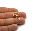 Brass Charm, 24 Raw Brass, Brass Pendants, Charm Pendants, Brass Charms With 1 Loop (28.5x16.5x0.80mm) SMP0095