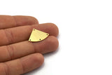 Brass Slice Charm, 10 Raw Brass Slice Shapes Charms With 4 Holes, Charm Findings (17.5x24x0.80mm) SMP0097