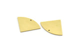 Brass Slice Charm, 10 Raw Brass Slice Shapes Charms With 1 Hole, Charm Findings (17.5x24x0.80mm) SMP0098