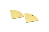 Brass Slice Charm, 10 Raw Brass Slice Shapes Charms With 1 Hole, Charm Findings (17.5x24x0.80mm) SMP0098