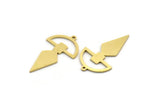 Brass Charm, 12 Raw Brass, Brass Pendants, Charm Pendants, Brass Charms With 1 Loop (29x16.5x0.80mm) SMP0099
