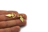 Brass Charm, 12 Raw Brass, Brass Pendants, Charm Pendants, Brass Charms With 1 Loop (29x16.5x0.80mm) SMP0099